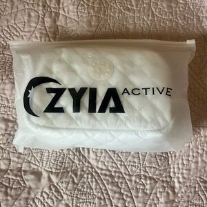 Active USA White Quilted Cosmetic Bag